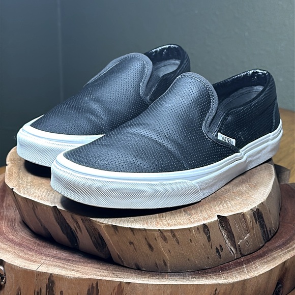 VANS Asher Perforated Leather Slip-On (Unisex - Men’s 7, Woman’s 8 1/2) - Picture 2 of 16